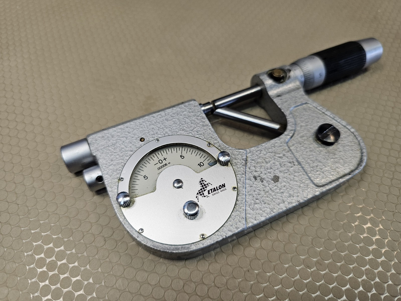 Tesa 072108669 MICRO-ETALON 225 Indicating Pressure micrometer Anvil Dial  
