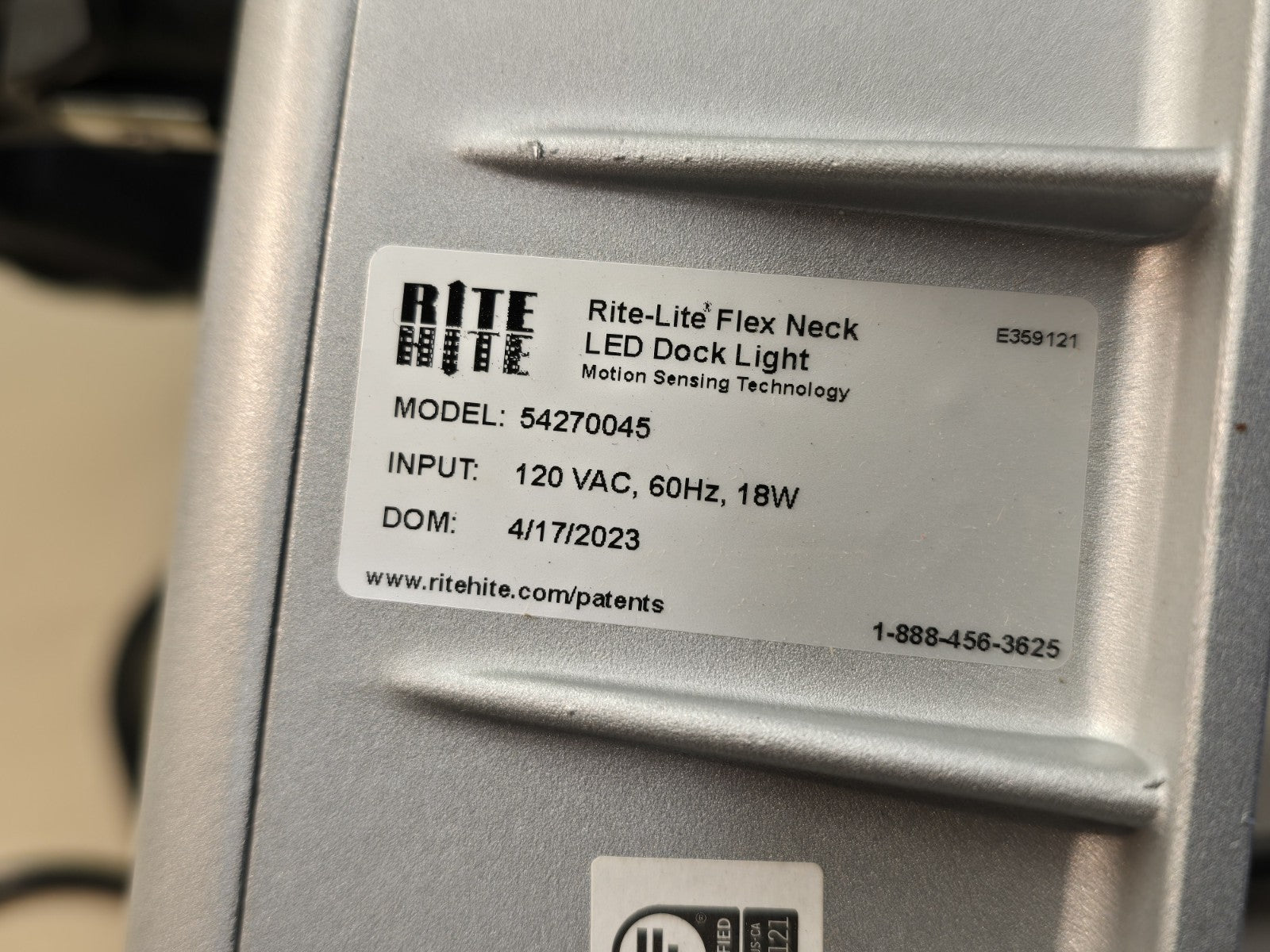 Rite-Hite Flex Neck LED Loading Dock Light 120V 18W