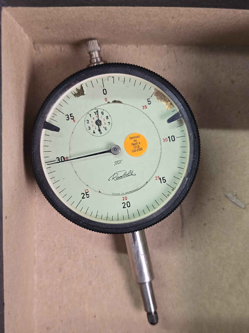 Rambold Precision Dial Indicator .001" Machinist Gauge Made in Germany
