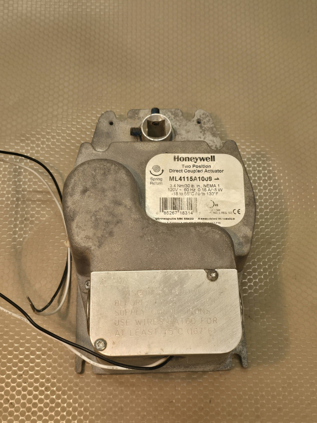 Honeywell ML4115A1009 Two Position Direct Coupled Fire Smoke Damper Actuator