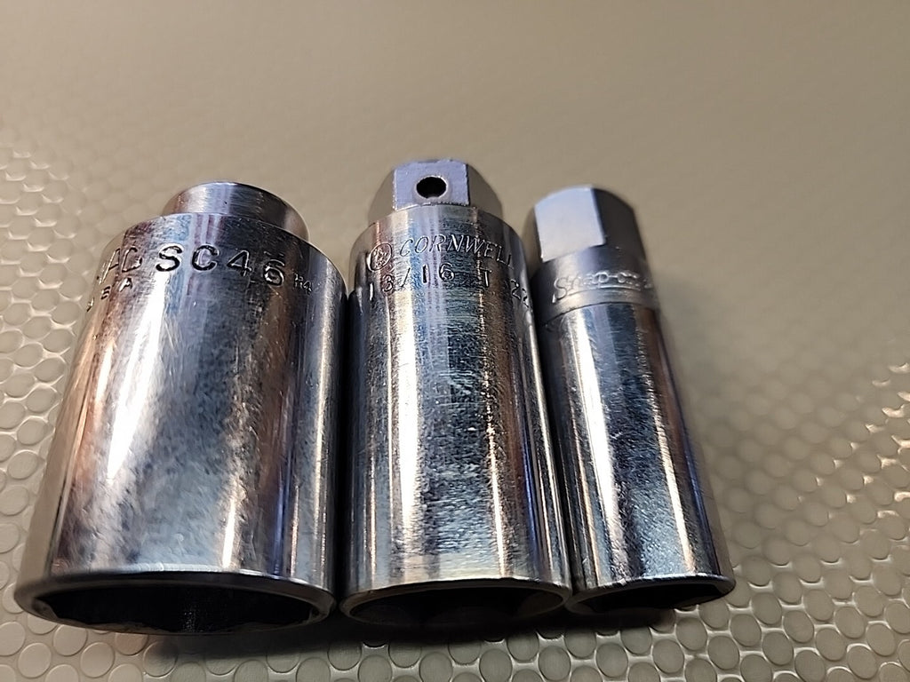 MAC (SC46), Cornwell (T2226SP), Snapon(S9706) mixed 3 Piece Socket spark plug 