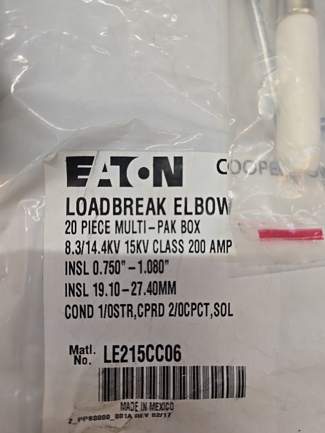 NEW Eaton Cooper Power Series Loadbreaker Elbow LE215CC06