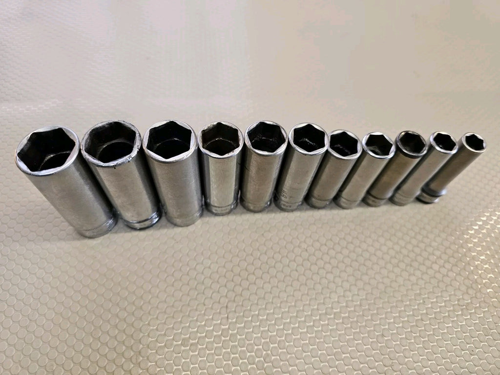 Snap On SFSM 11 pc 3/8" Drive 6Pt Metric Deep Socket Set 9-19mm 
