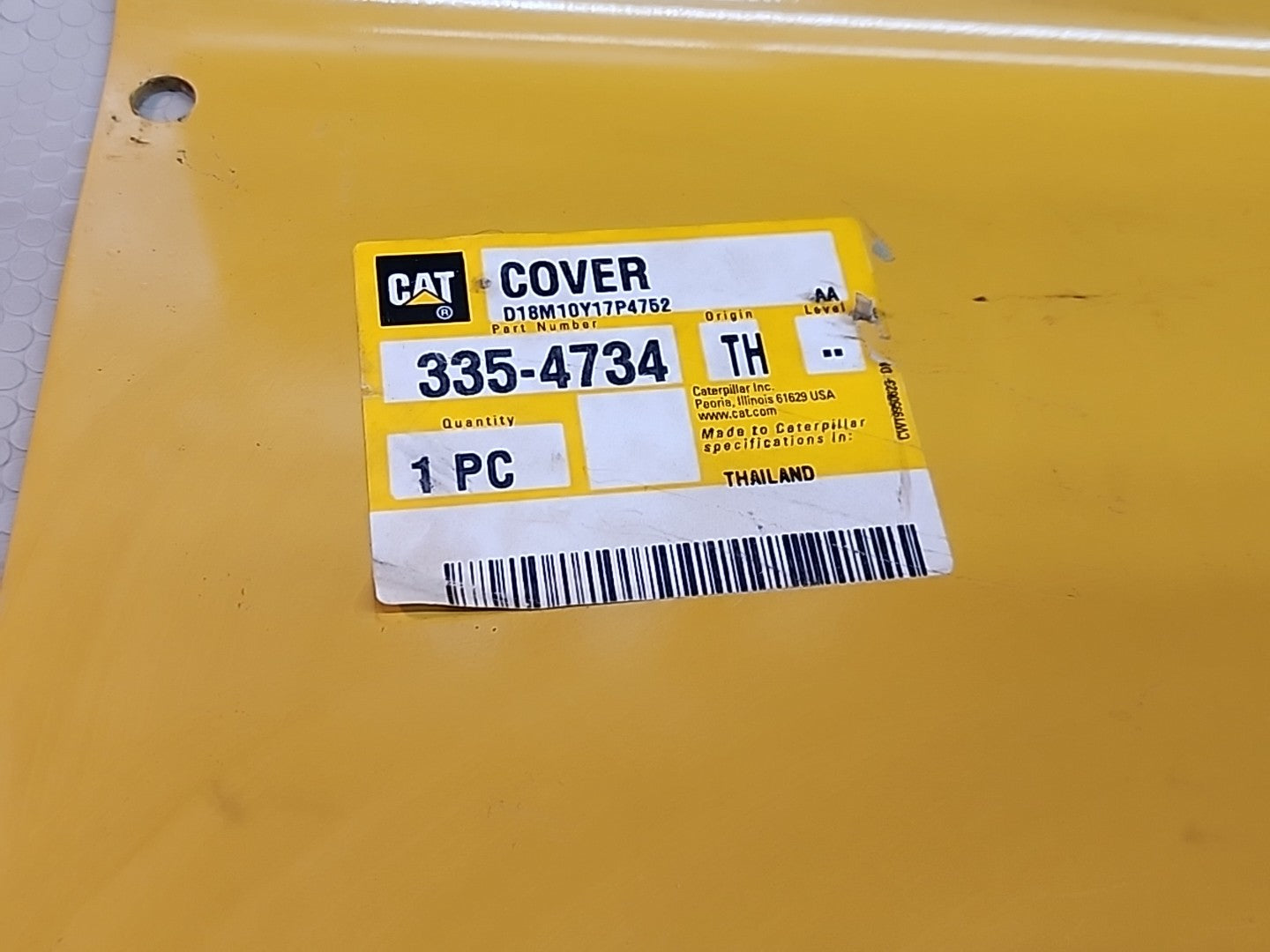 Caterpillar 335-4734 OEM Cover Plate – Genuine CAT Replacement Part