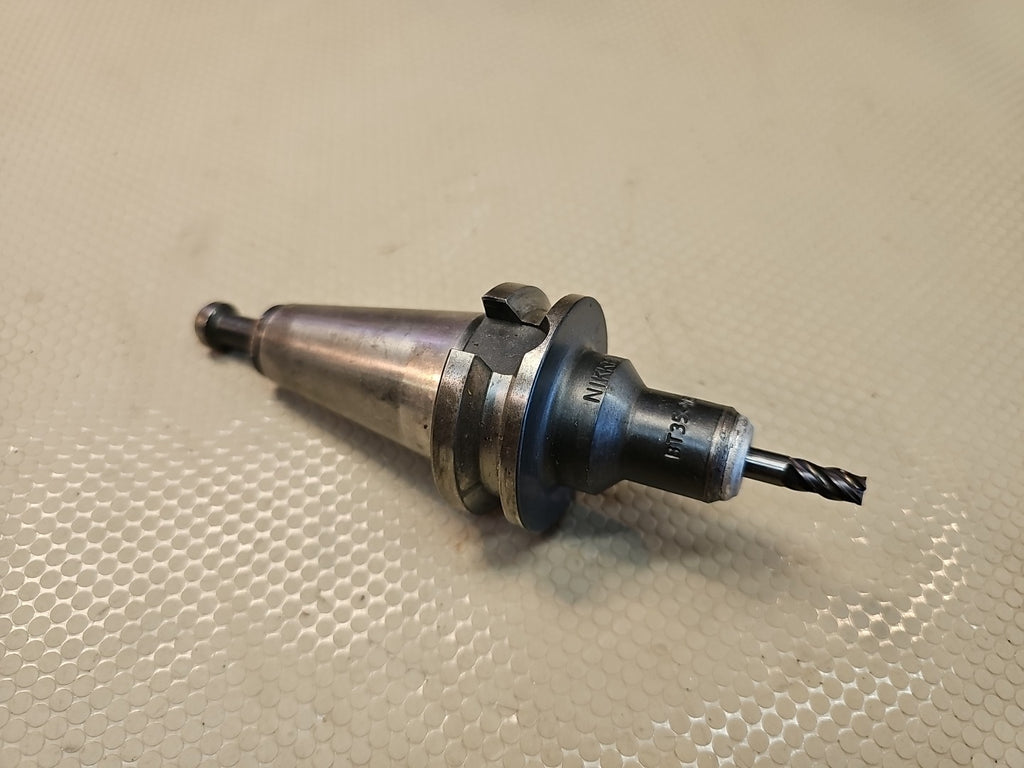 BT35 NIKKEN 1/4 I.D. SOLID END MILL TOOL HOLDER .25 STUB BT35-WE1/4-60 JAPAN