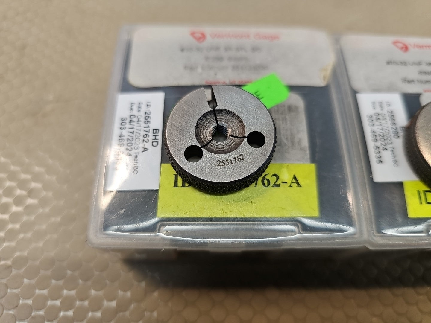GF Gage Threaded Inspection Ring Gage 10-32 Thread, UNF-3A GO & NO GO