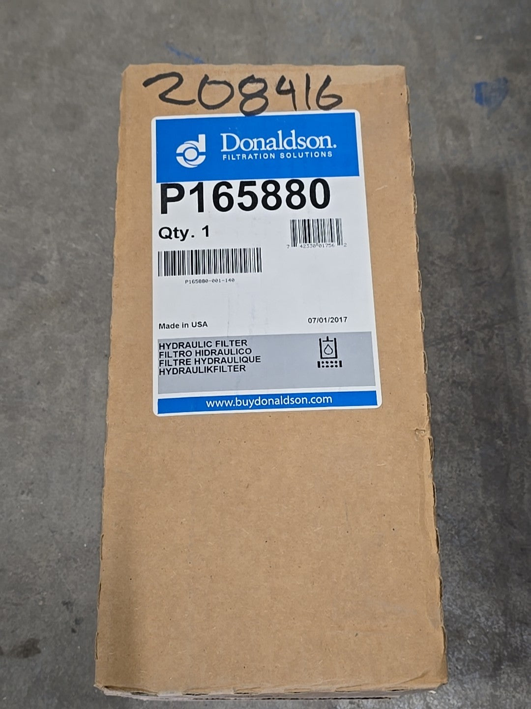 Genuine Donaldson P165880 Hydraulic Filter Spin-On NEW