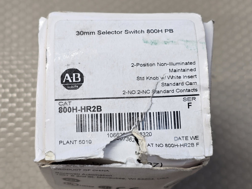Allen Bradley 800H-HR2B 2-Pos Switch 800HHR2B Ser F