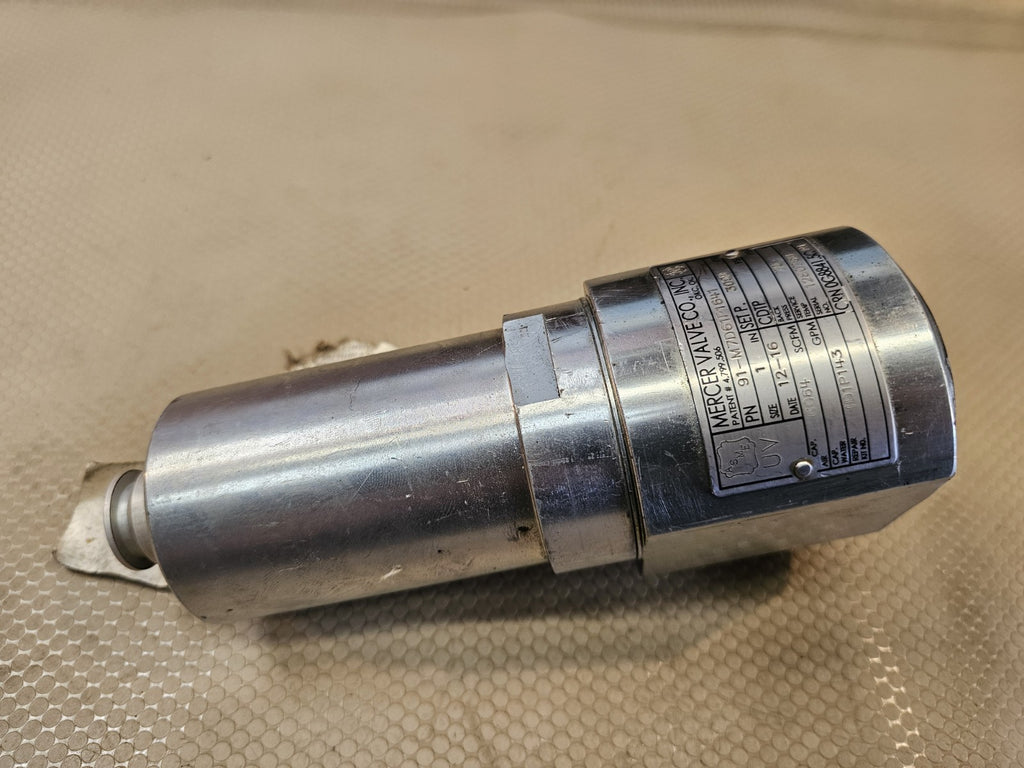 Mercer Valve Pressure Relief Valve 91-M7D61P1641 Set P. 3000 PSI 