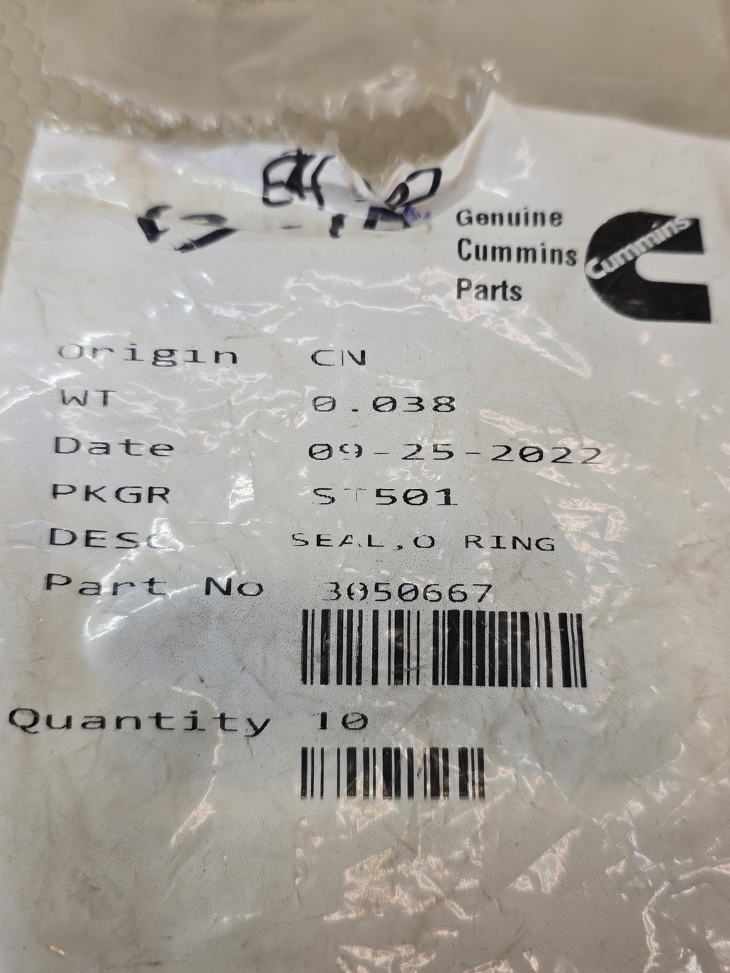 3050667 Genuine Cummins O-ring Seal OEM