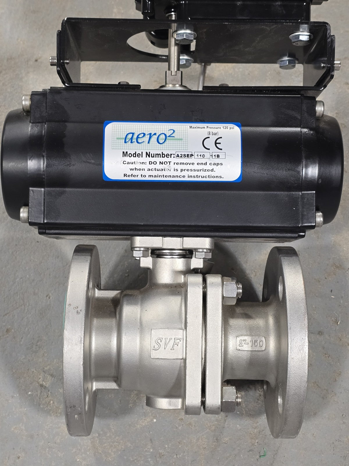 SVF 2" 150# SS Flanged Ball Valve w/ Aero2 A2SEP-110-11B Actuator & EXACT-XL-T1