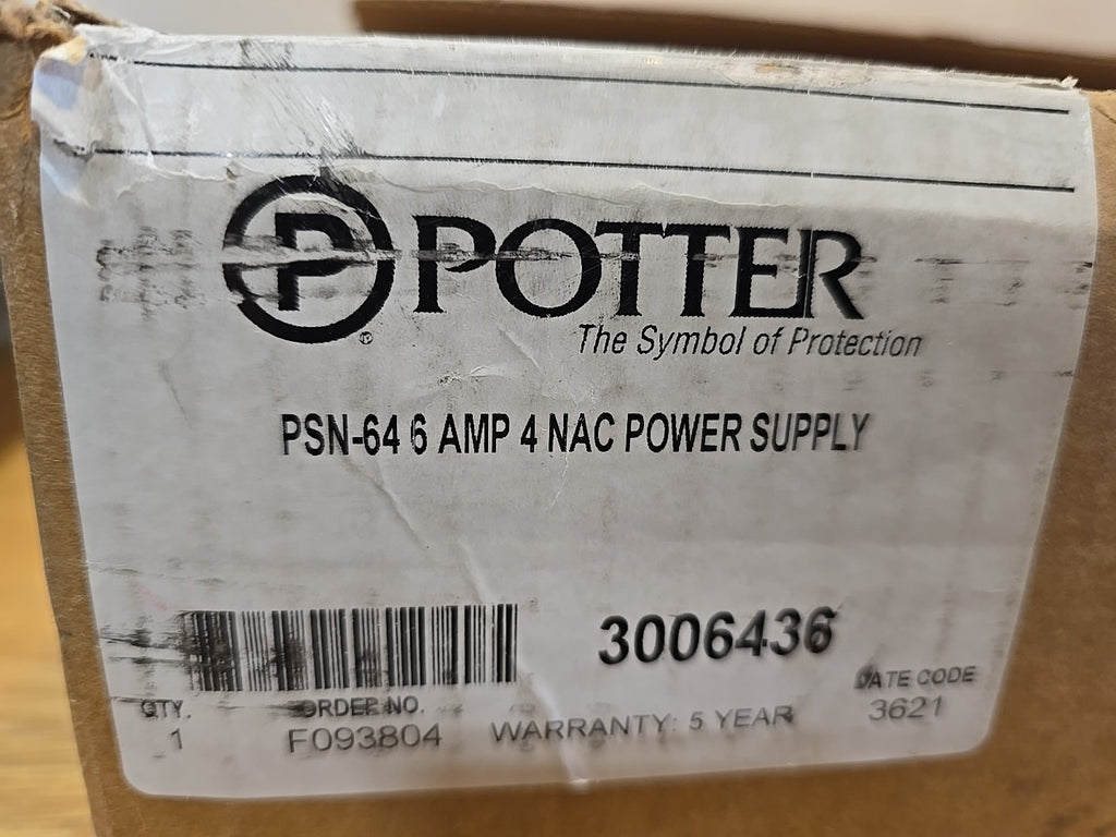 3006436 Potter PSN-64 6 Amp 4 NAC Power Supply