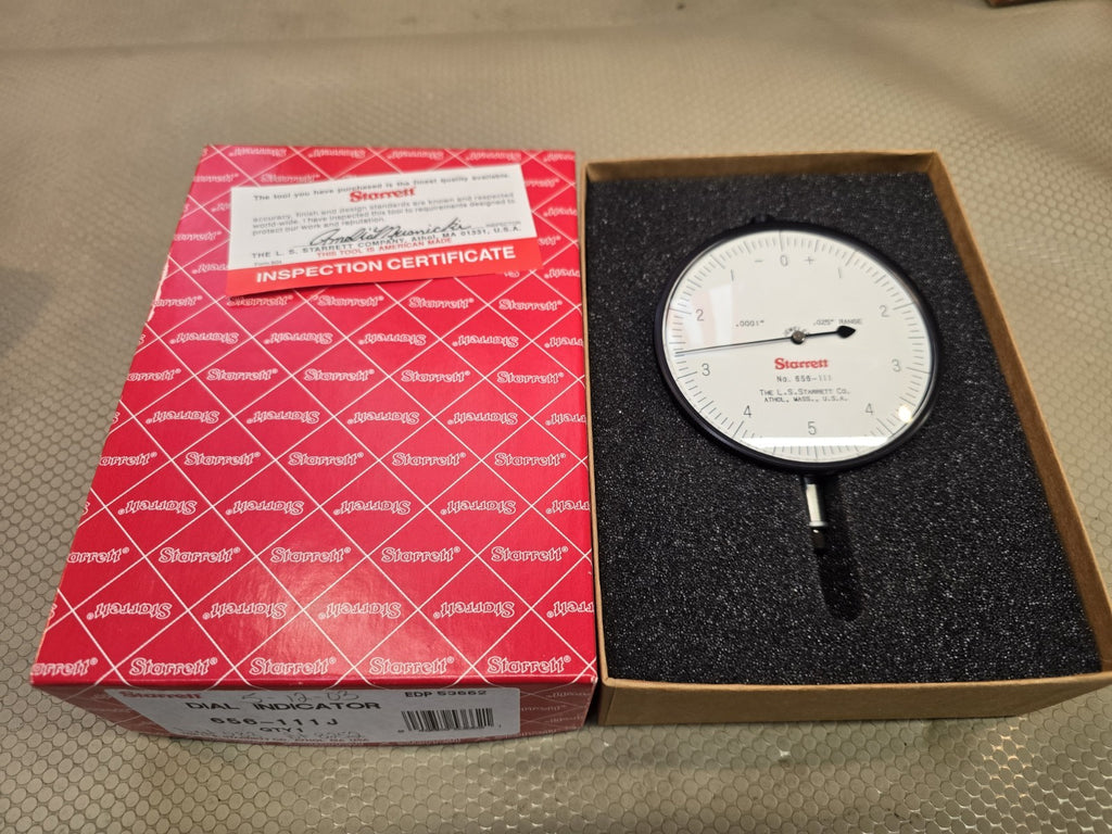 NEW Starrett 656-111J Dial Indicator 0-.025" Range, 0-5-0 Balanced Dial IN STOCK
