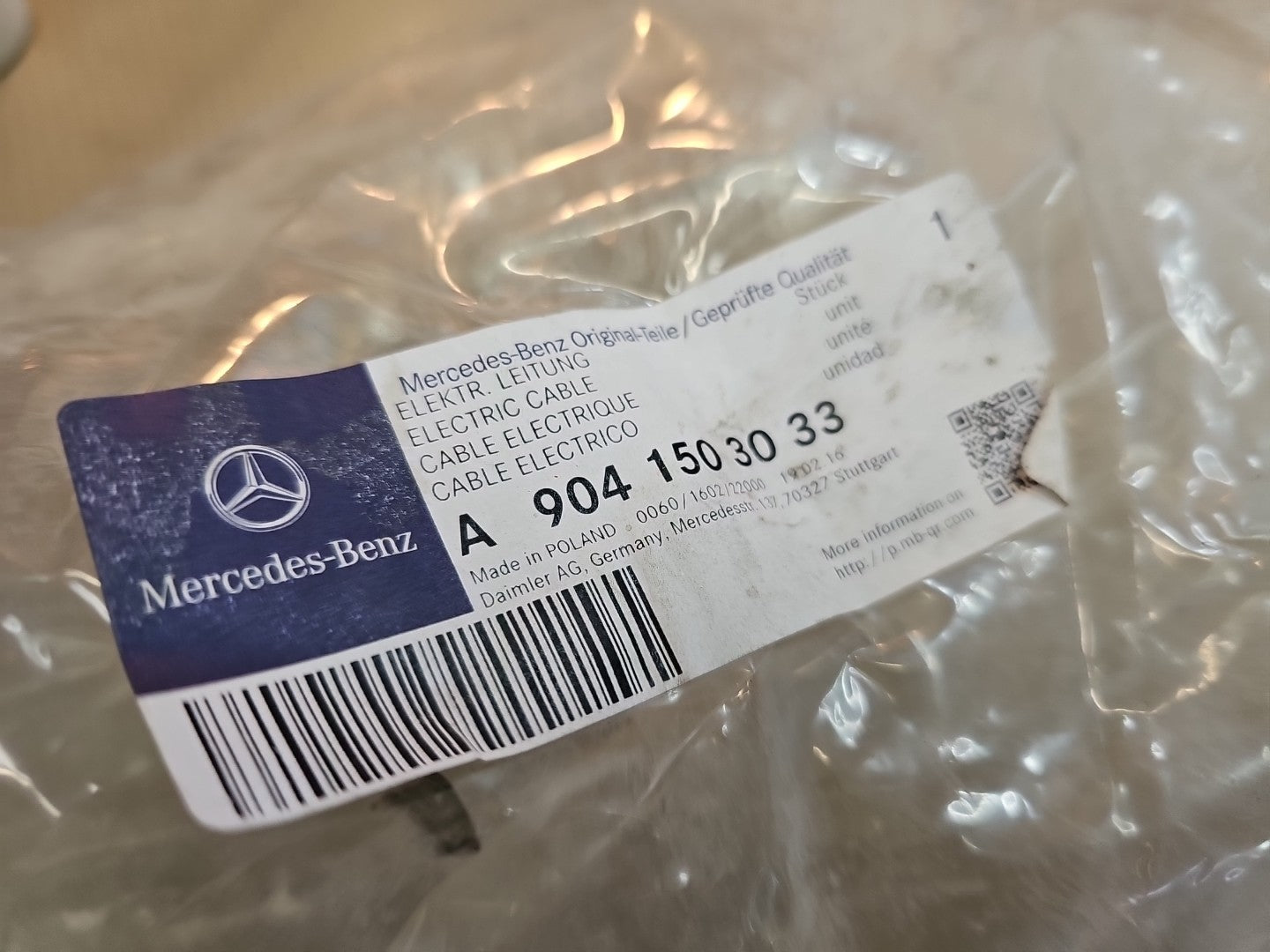 NEW OEM A9041503033 GENUINE Delphi MERCEDES WIRING HARNESS CABLE 904
