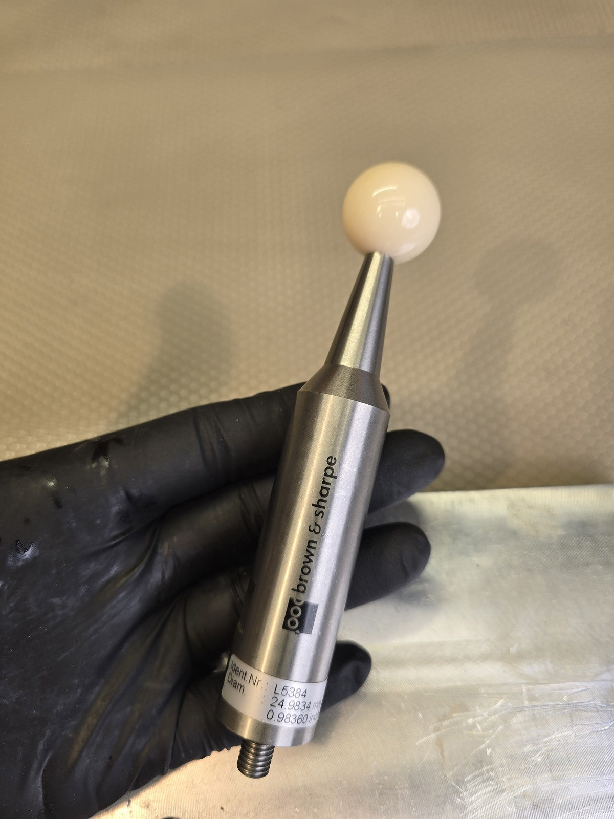 Brown & Sharpe LARGE PROBE CMM Calibration Sphere 24.98mm w/ 719272-003 Tool Pla