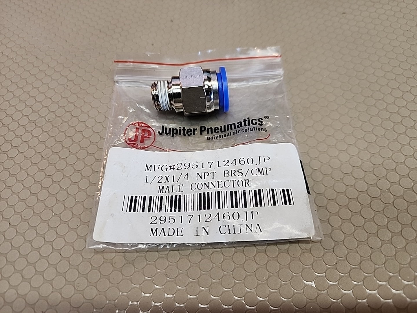 Pneumatic male straight connector push in fitting (PC) Ø 8 mm with thread BSPT