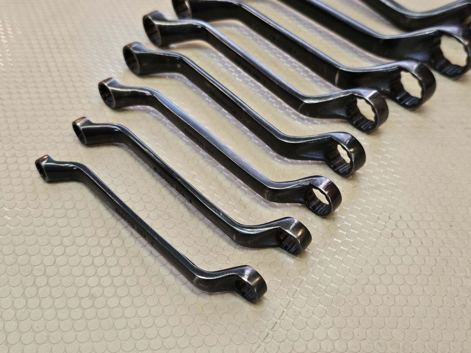Snap-On Tools USA XS609A 8pc SAE Offset Short Box Wrench Set INDUSTRIAL *RARE!*