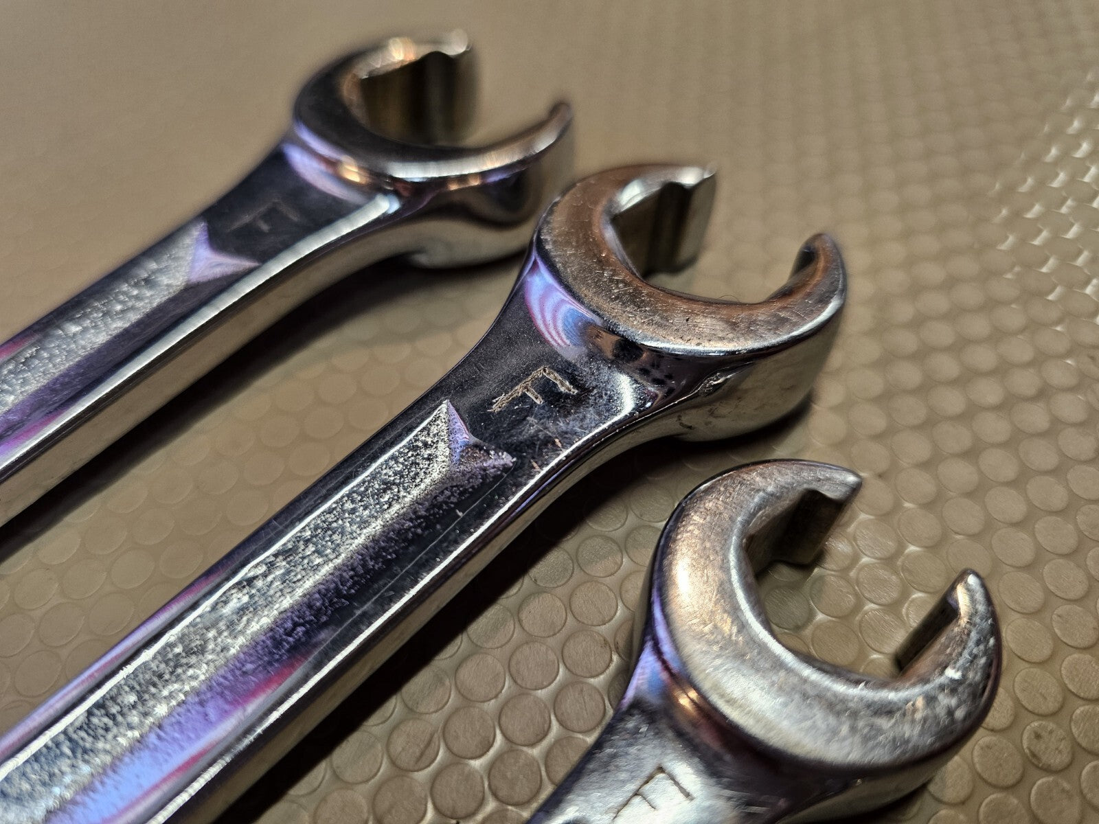 Snap On 4 Pc Double End Flare Nut Wrench Set 1/4 13/16 6Pt Line Wrench Set SAE
