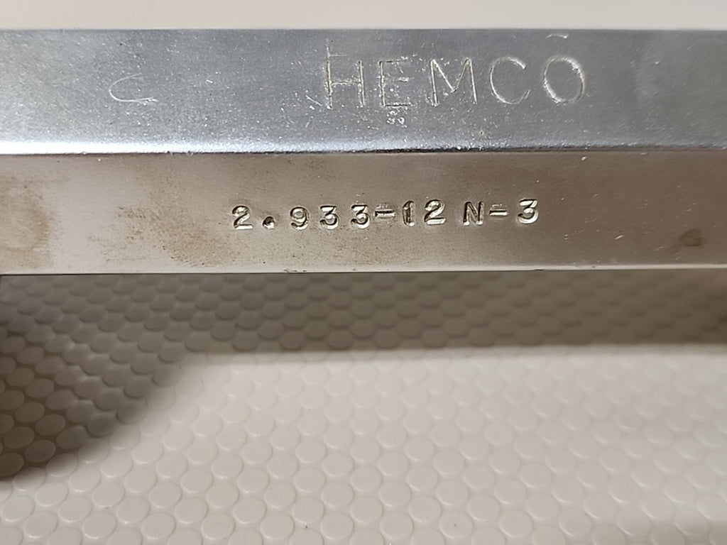 HEMCO THREAD PLUG GAGE 3 2.933-12 N-3 GO PD: 2.8789 NOGO PD: 2.8843 TL.NO.712486