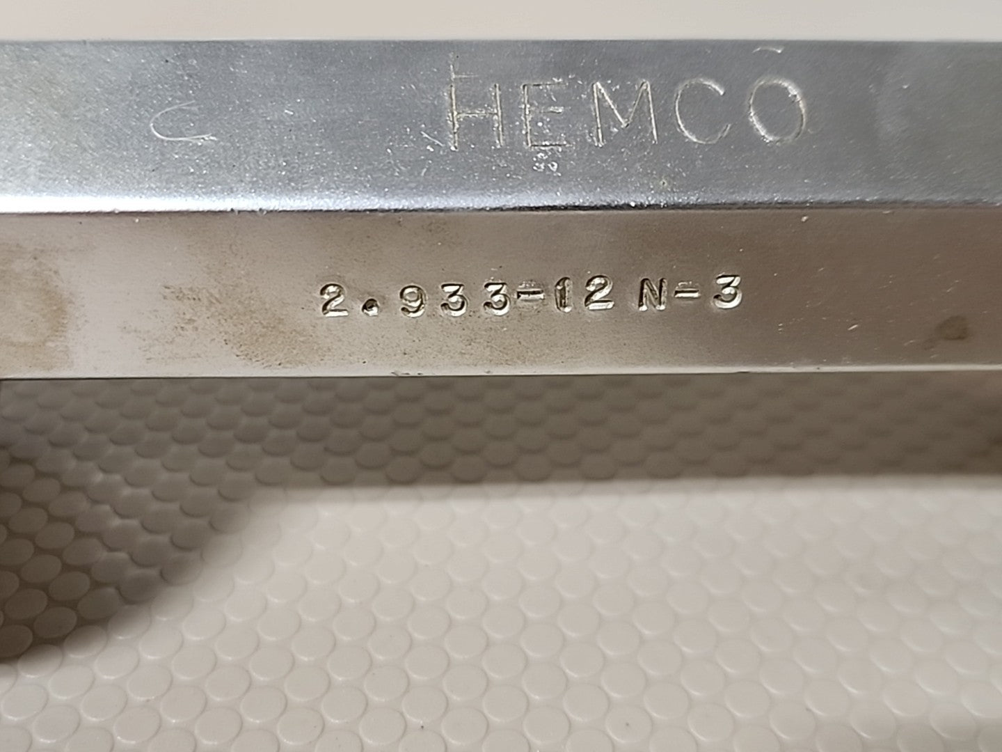 HEMCO THREAD PLUG GAGE 3 2.933-12 N-3 GO PD: 2.8789 NOGO PD: 2.8843 TL.NO.712486