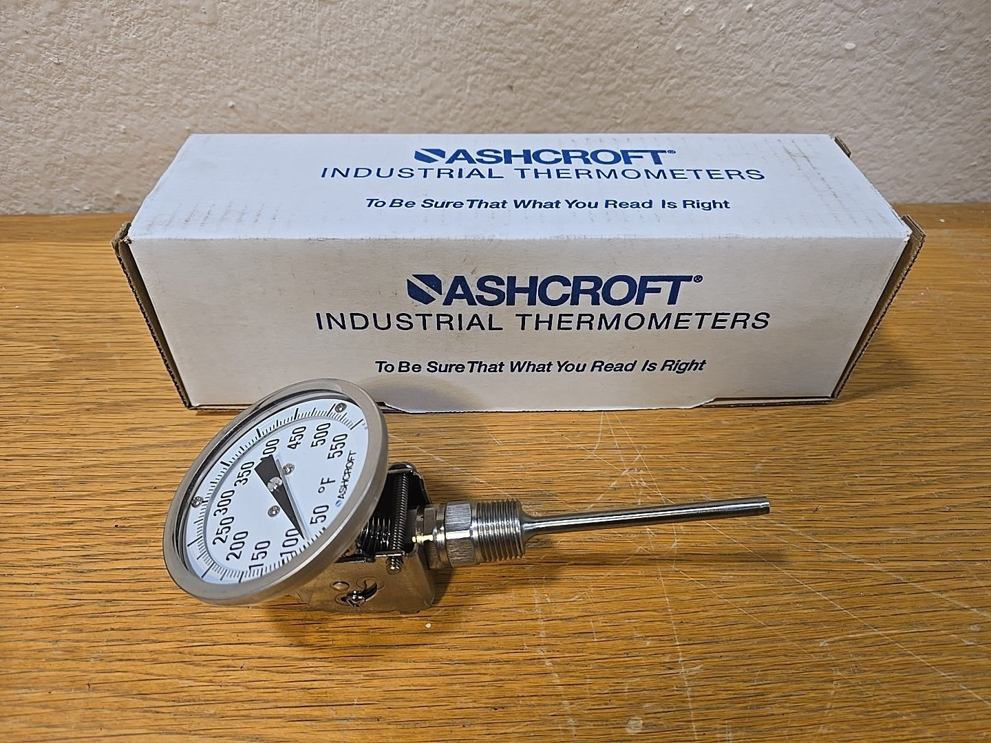 Ashcroft 3" Bimetal Thermometer 50/550F 4 Inch Stem 1/2 NPT