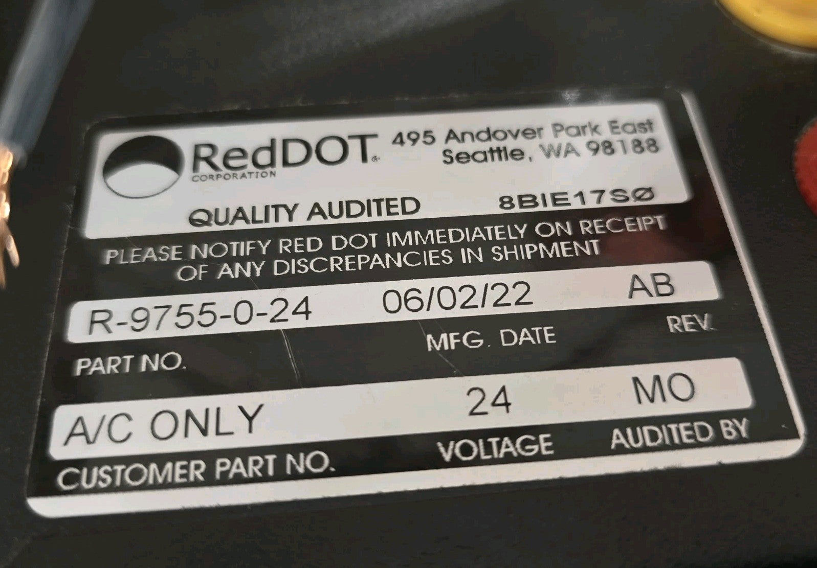 NEW! Red Dot AC Evaporator Unit 24v Ceiling Mount R-9755-0-24P