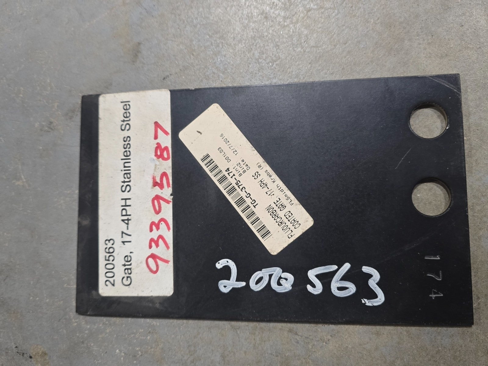 FLSmidth Krebs TG-G-375-174 Fluorocarbon Coated Gate 17-4PH Stainless Steel