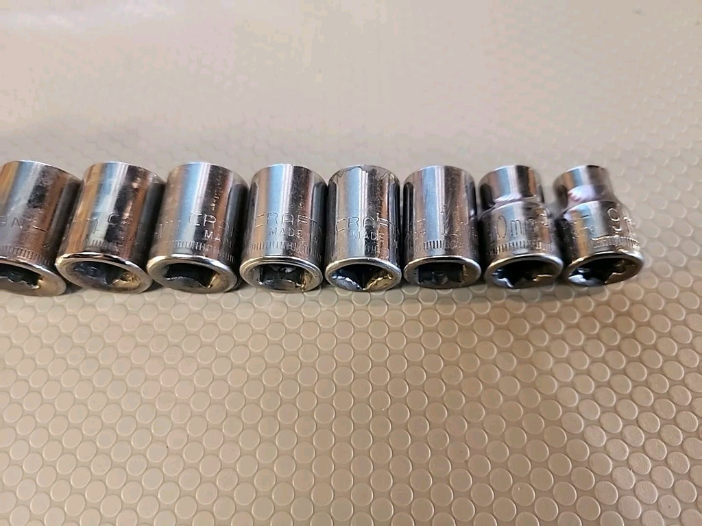 CRAFTSMAN 11-Piece, 3/8" Drive, 12 Point, METRIC Shallow Socket Set 19mm USA
