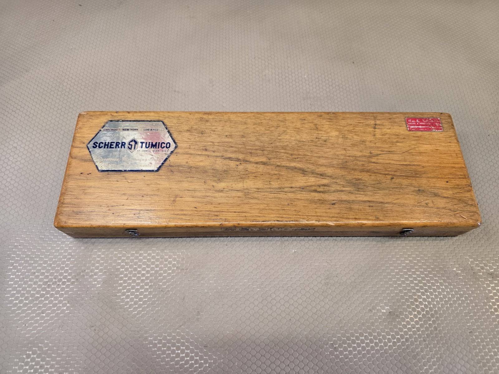 Scherr-Tumico Machinist Micrometer Depth Gauge Set w/6x Rods & Wooden Case