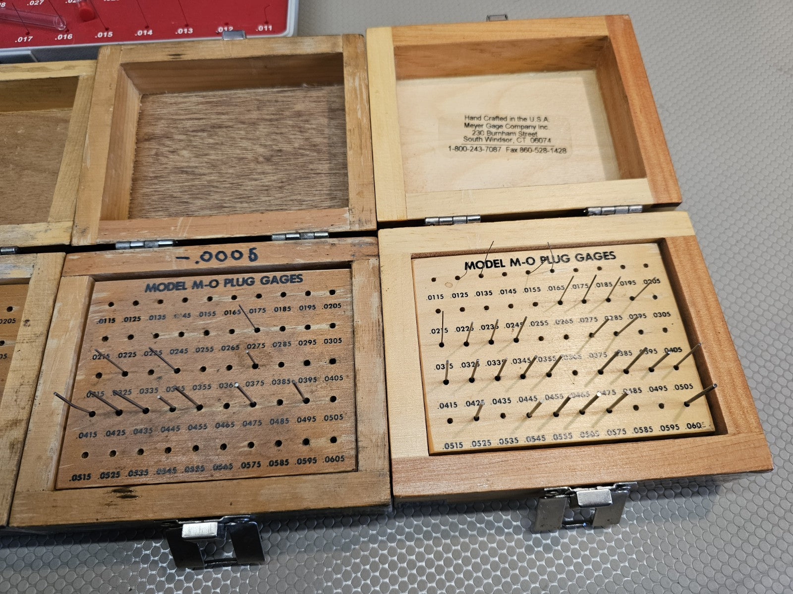 6x! Vermont /DoALL Meyer M-0 Plus & Minus Pin Gage Set 6 Partial sets USA 
