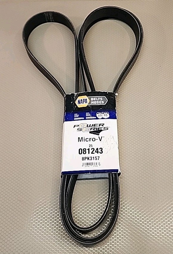 NAPA Auto Parts 25 081243 V-Ribbed Belt (Standard) K08 1-3/32" X 124-7/8" NEW