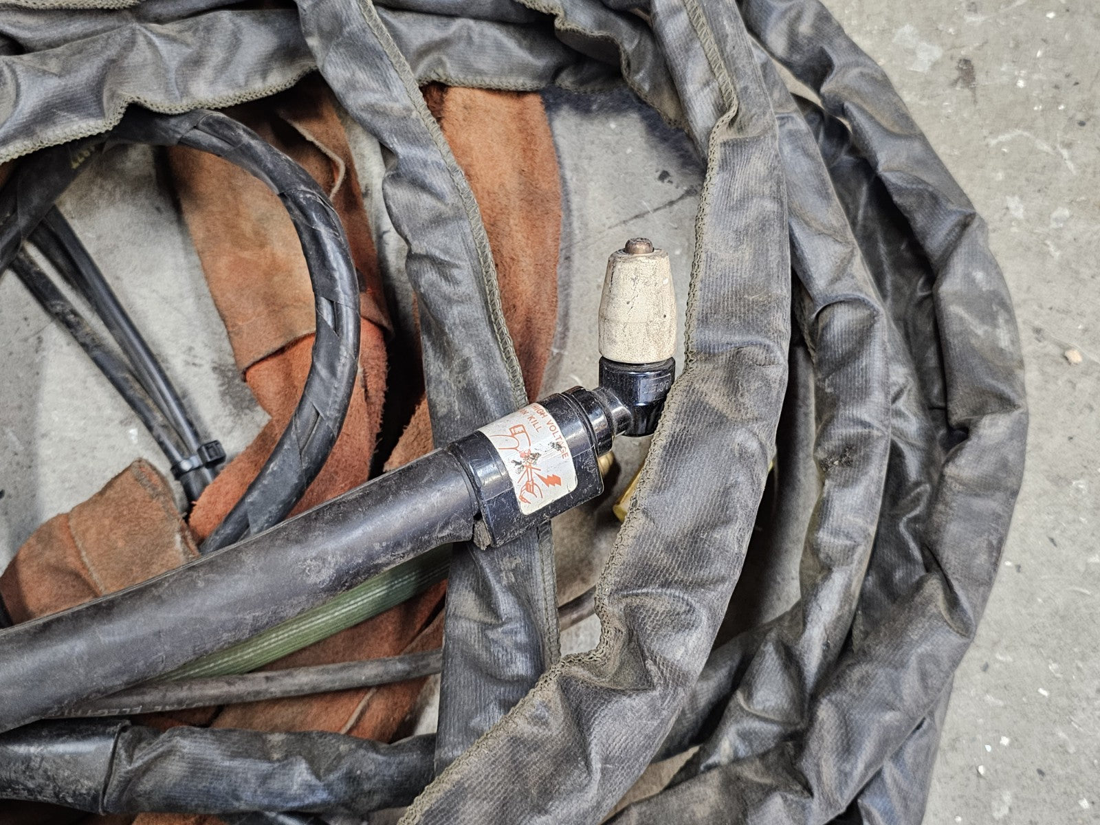 Set of 2 Welding Cable / Lines With Leather Cover Tig Mig Etc. 