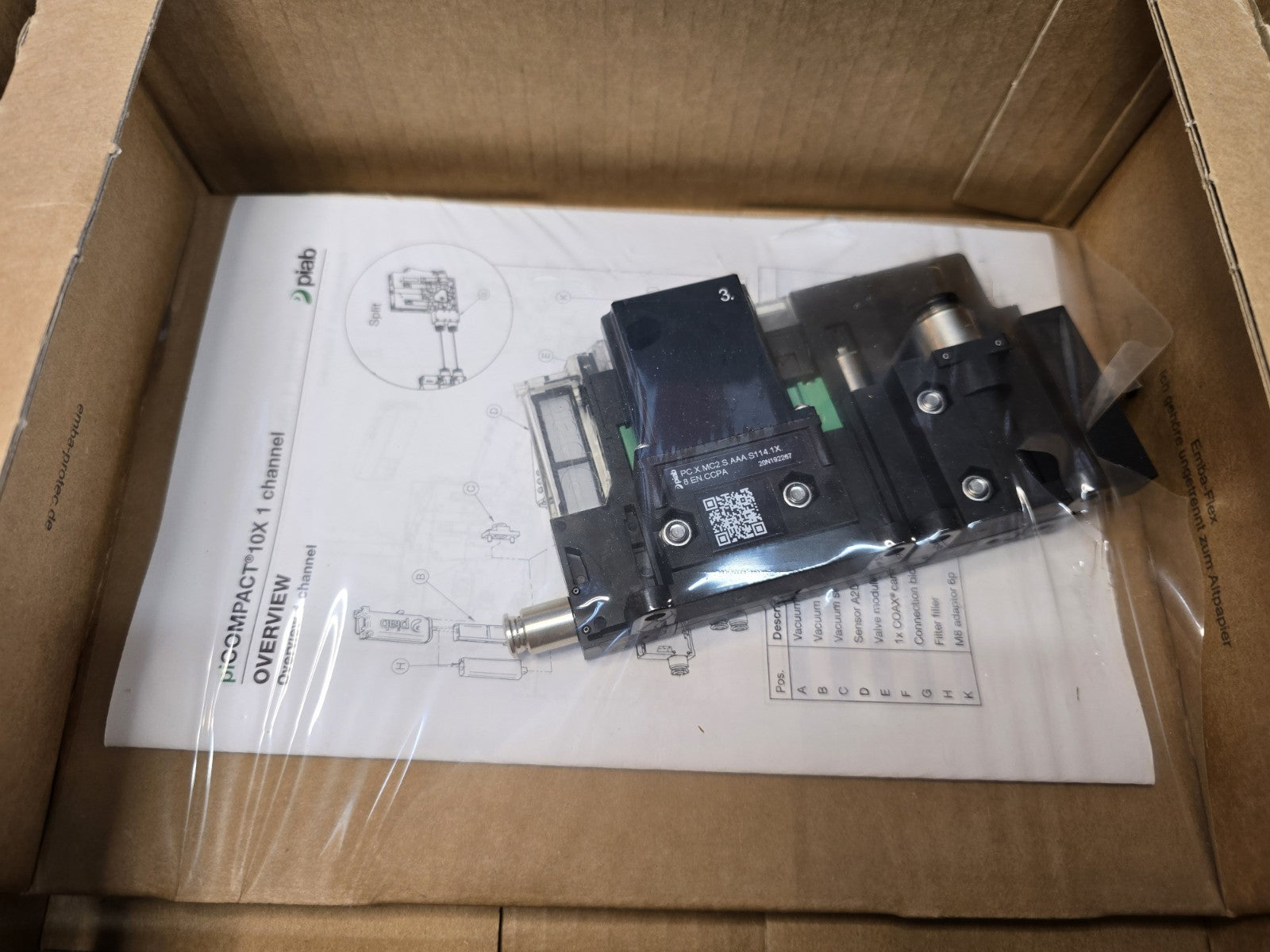 NEW! Piab PC.X.MC2.S.AAA.S114.1X8.EN.CCPA Vacuum Generator Valve Ejector