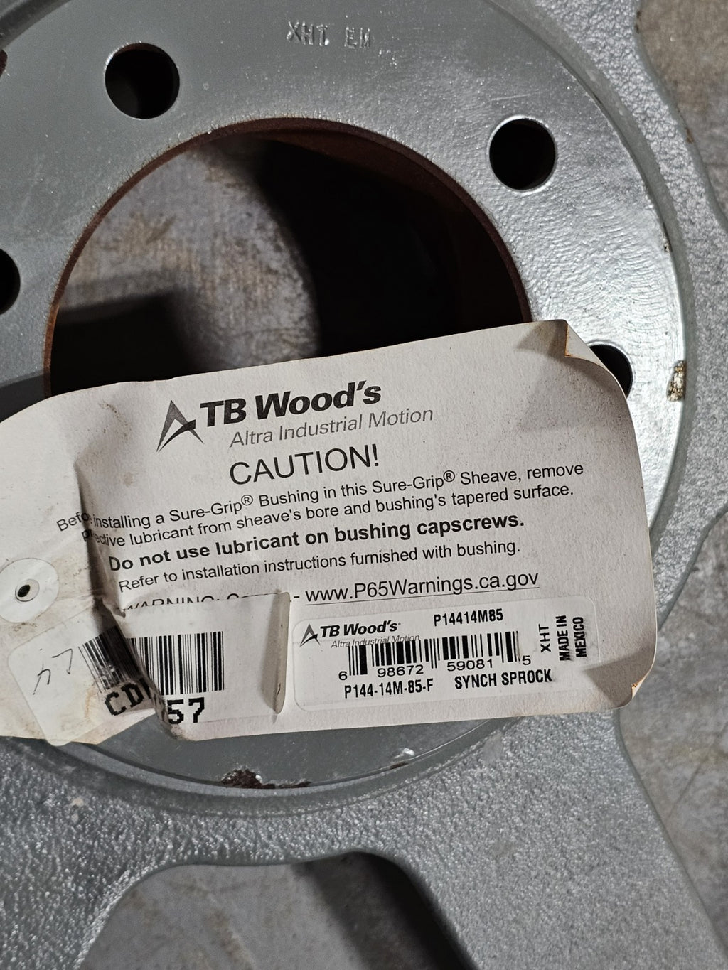 TB Wood's P14414M85 Synchronous Sprocket 144 Tooth 14M Pitch 85mm Belt Width