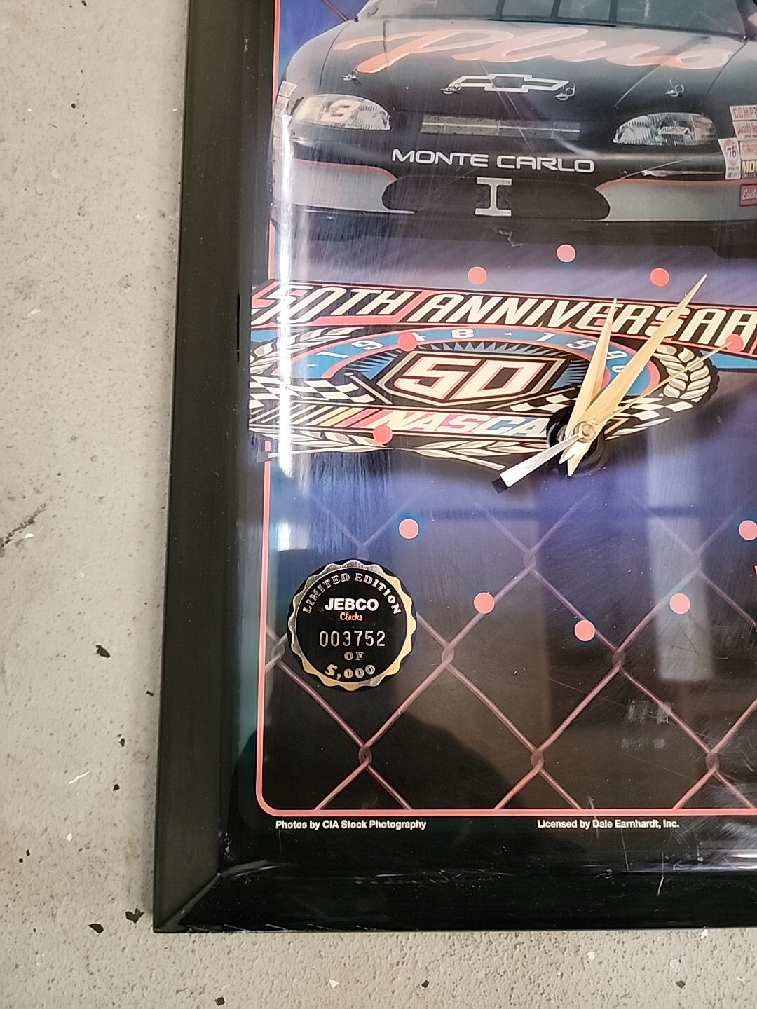 VTG Dale Earnhardt Nascar 50th Anniversary Limited Edition Jebco Clock 23” READ 