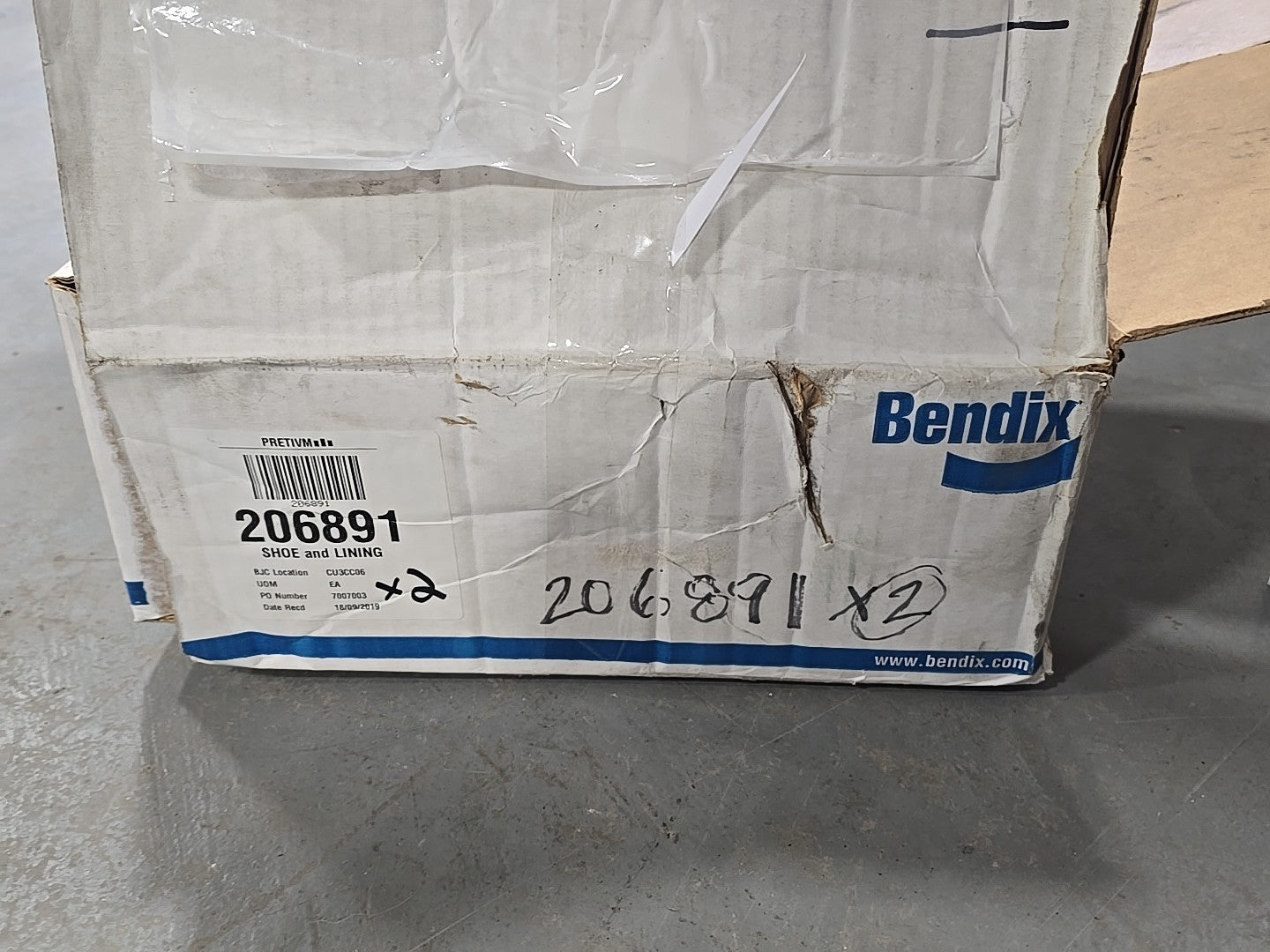 2x 819754N BENDIX BRAKE SHOE INTERNATIONAL 2596195C91 BRAKE SHOE Bendix 1837