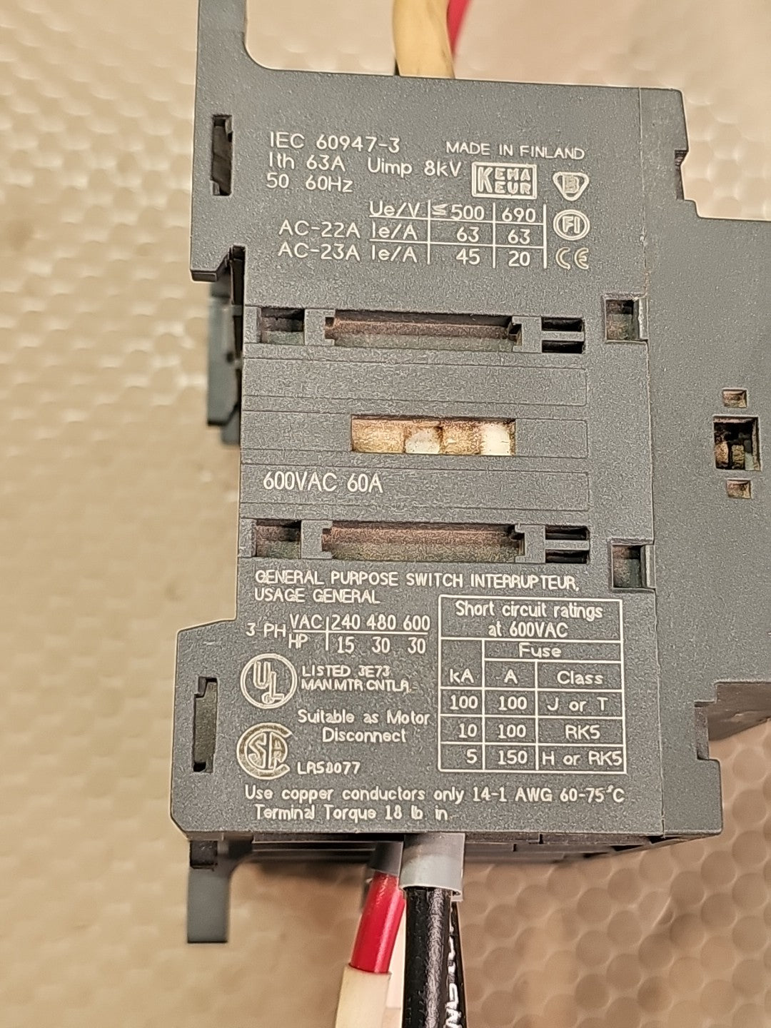 ABB - OT45E3 - 60 Amp Disconnect Switch