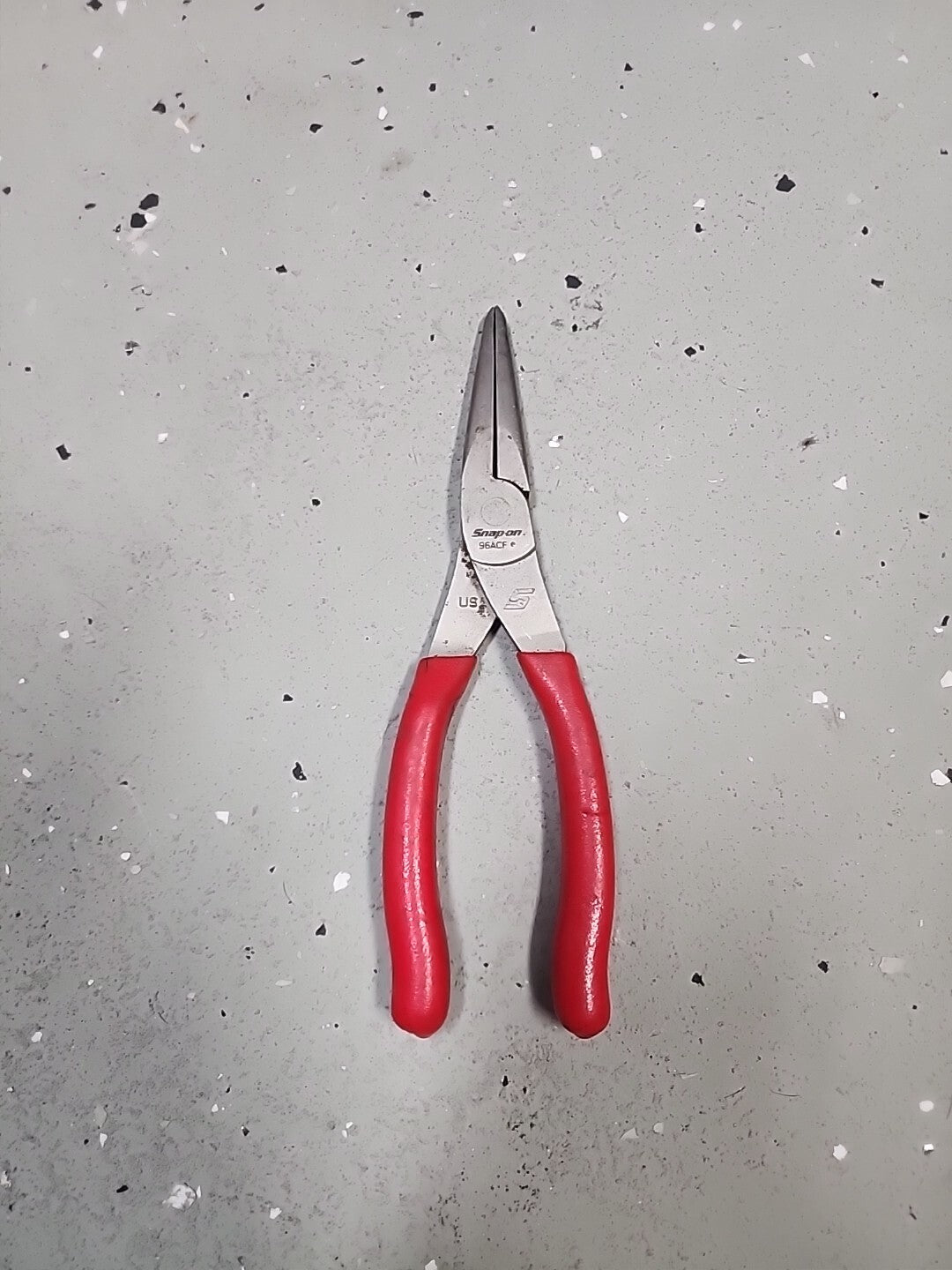 Snap On Tools RED 96ACF 8" Needle Nose Pliers Red Soft Grip