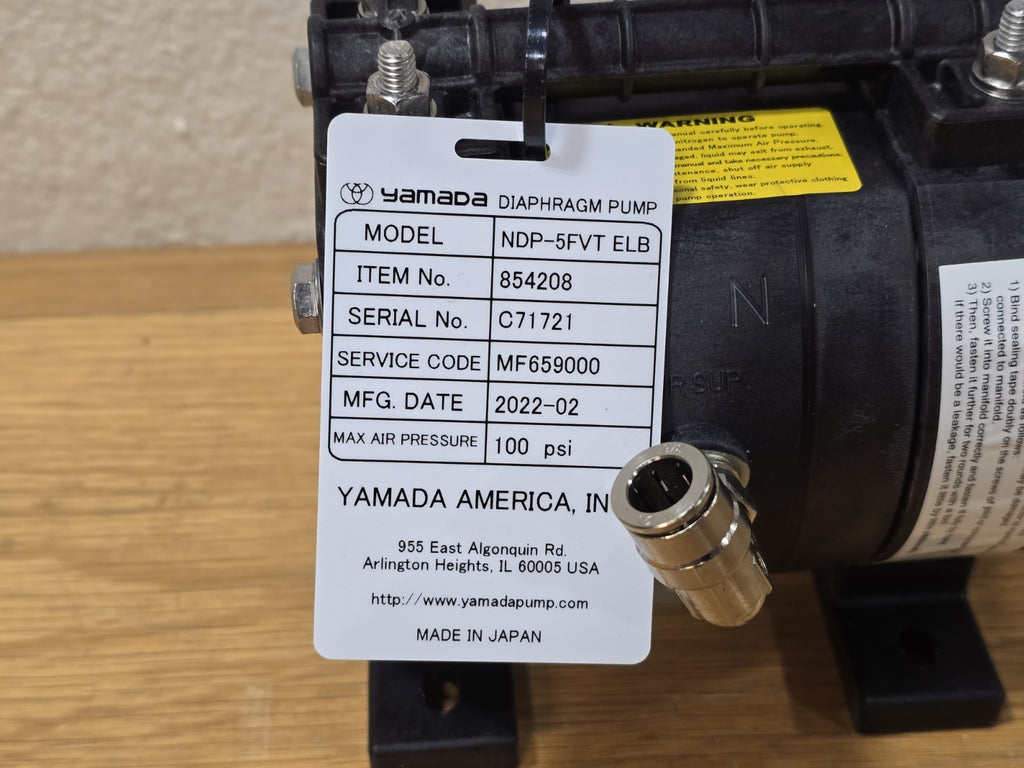 YAMADA 852064 NDP-5FVT Air Powered Double Diaphragm Pump New NDP-5FVT-ELB