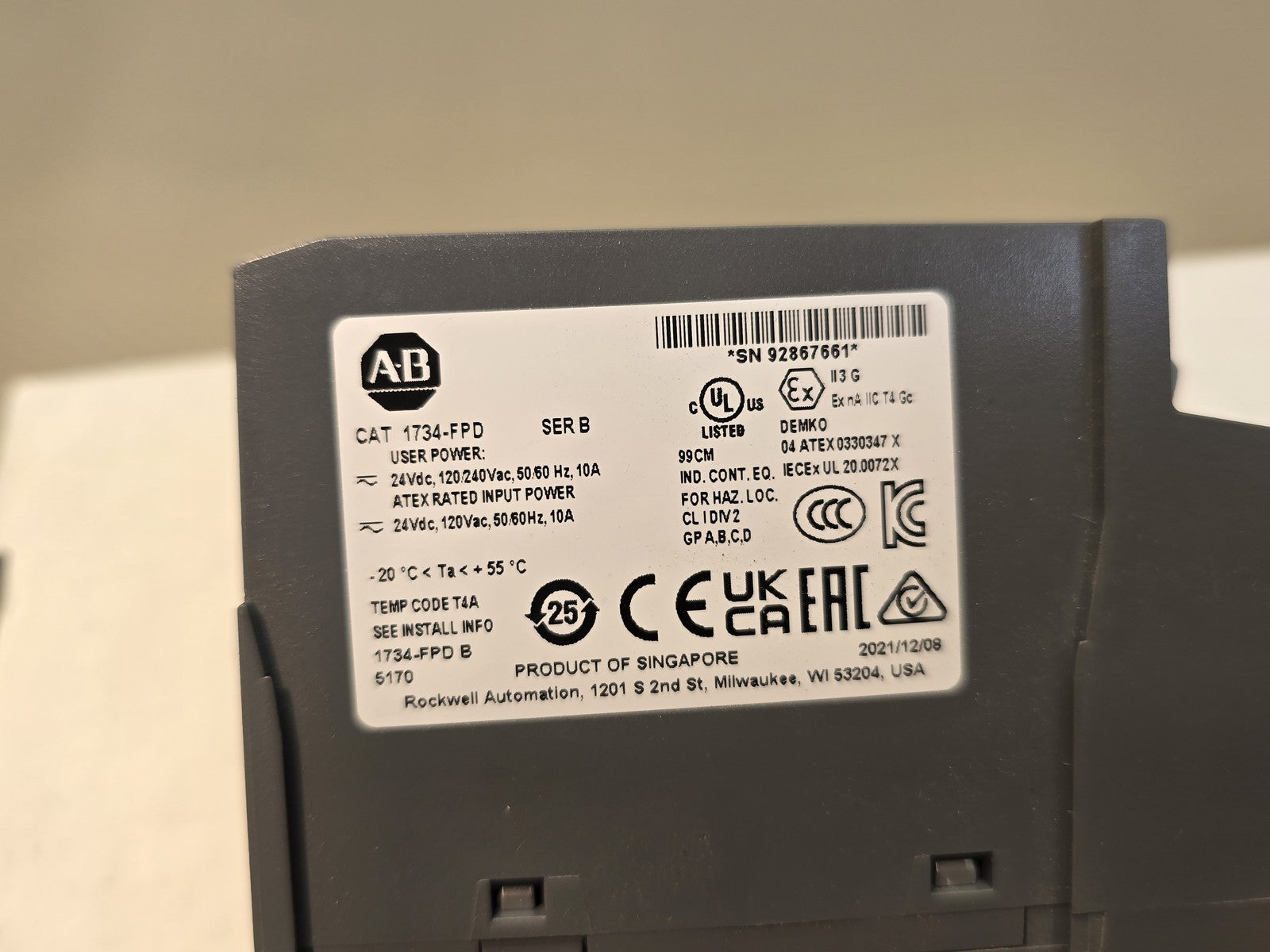 Allen-Bradley 1734-FPD Ser B POINT I/O Field Potential Distributor Module w/ 173