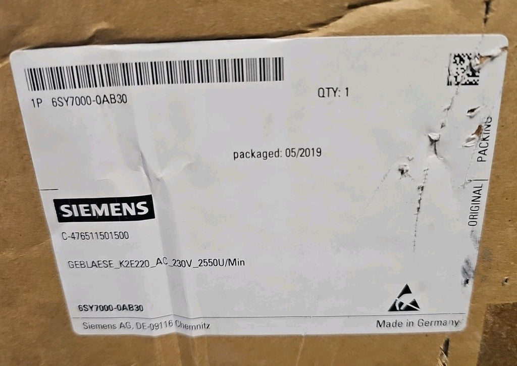 NEW Genuine Siemens 6SY7000-0AB30 Cooling Fan 6SY7 000-0AB30