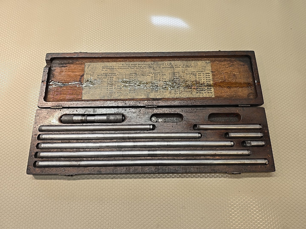 Lufkin/Starrett 681 681C 4-24" Inside Micrometer Set in Wooden Case