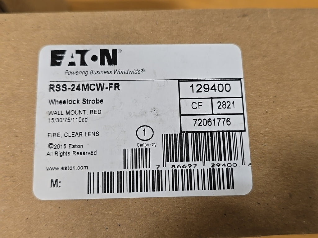 New Eaton Cooper Wheelock RSS-24MCW-FR  Fire Strobe 129400 Alarm