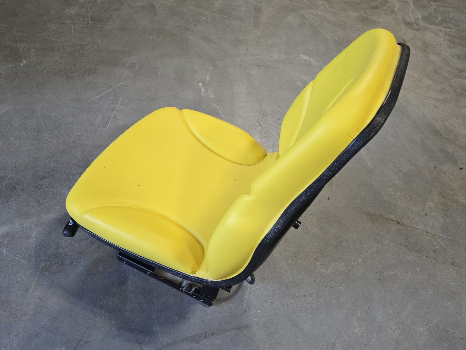 John Deere OEM LVA18708 Yellow High Back Suspension Tractor Seat Full Assembly