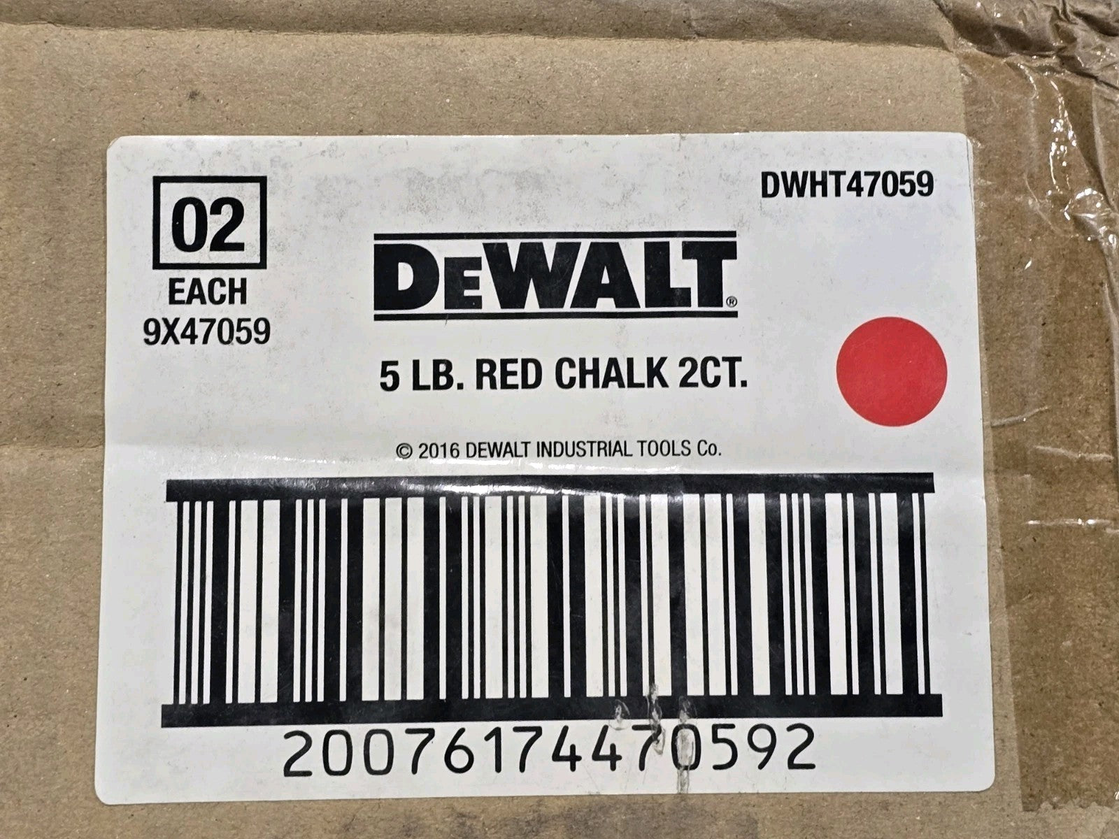 2 PACK DEWALT DWHT47059 5 LB Red Marking Chalk 2-Pack Refill