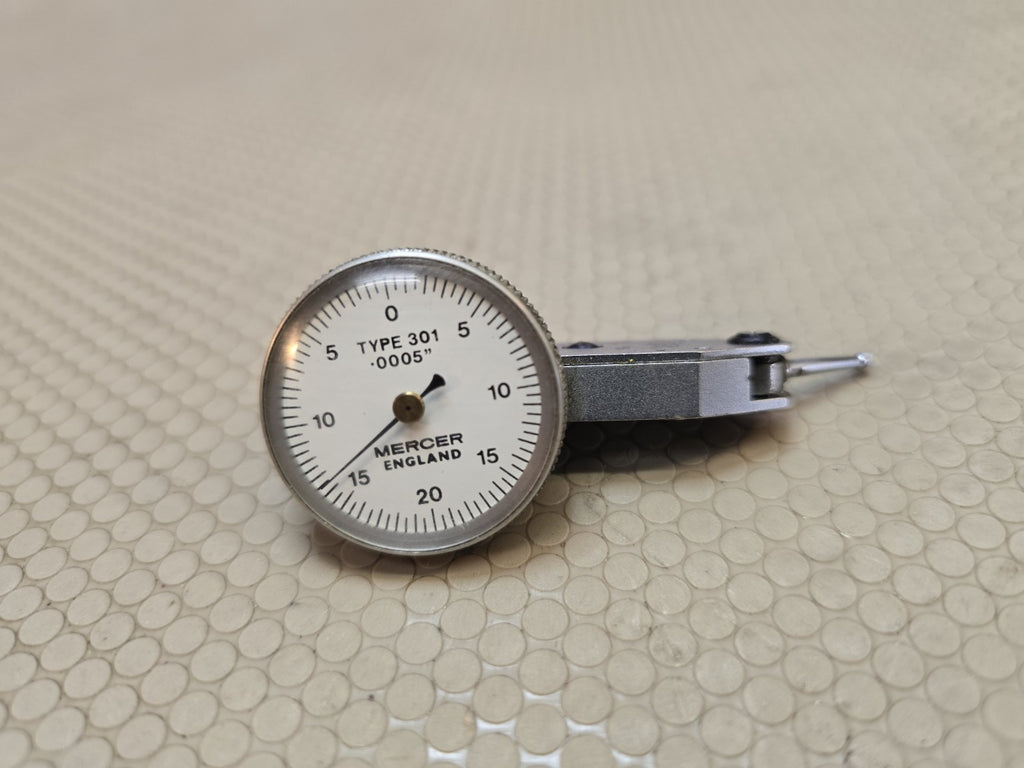 Mercer Dial Test Indicator Type 301 .0005” Precision Gauge Made in England 