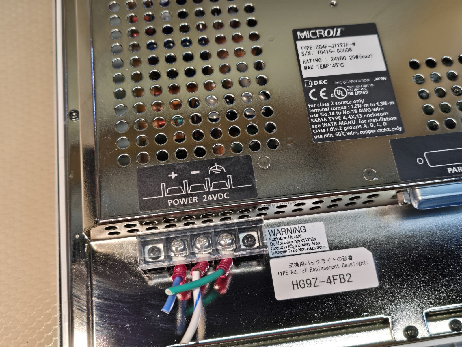 IDEC HG3G-8JT22TF-W Industrial Touch Screen HG Series *MINT / TESTED*