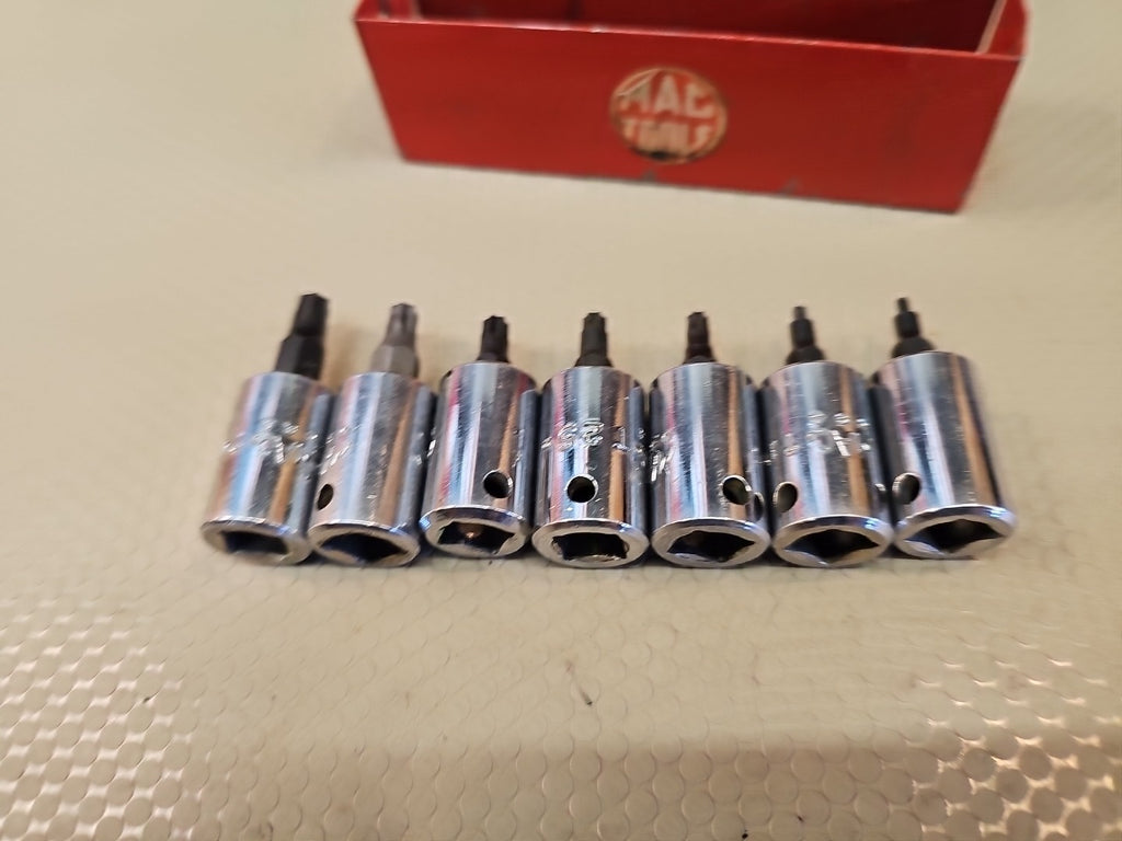 MAC TOOLS  ST11T  10 Piece Metal Tray Vintage 3/8" Drive Torx® Driver Set  USA