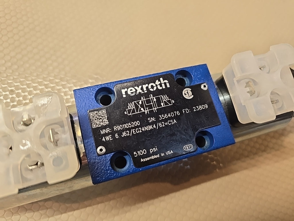 Bosch Rexroth R901105200 Bi Directional Valve 4WE 6 J62/EG24N9K4/62=CSA 5100 PSI