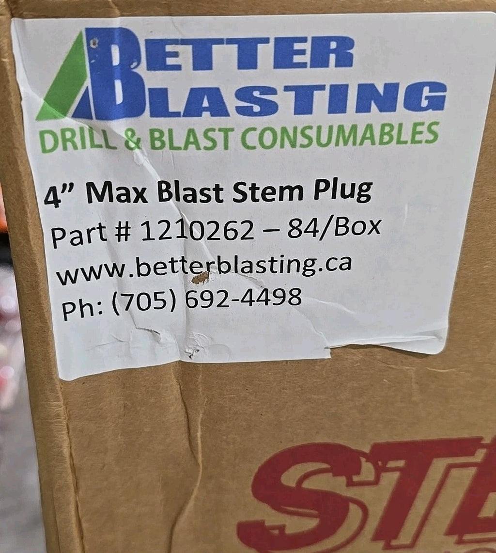 84 Box Stemlock Max-Blast Rubber Stemming Plugs 4" Borehole Mining  Inert